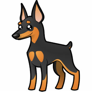 Cartoon Miniature Pinscher/Manchester Terrier Fotobeeldje Magneet