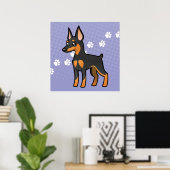 Cartoon Miniature Pinscher/Manchester Terrier Poster (Thuiskantoor)