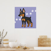 Cartoon Miniature Pinscher/Manchester Terrier Poster (Keuken)