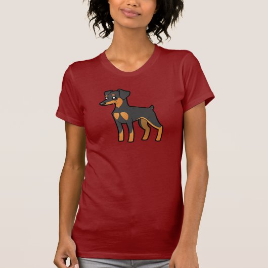 Cartoon Miniature Pinscher/Manchester Terrier T-shirt (Voorkant)