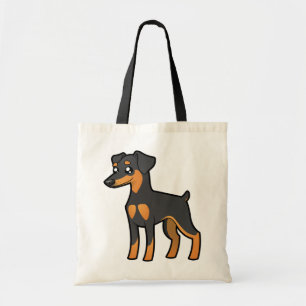 Cartoon Miniature Pinscher/Manchester Terrier Tote Bag