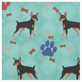 Cartoon Miniature Pinscher Stof