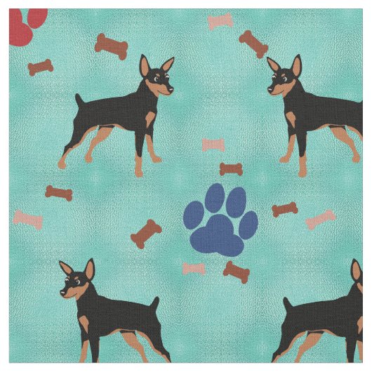 Cartoon Miniature Pinscher Stof (Close Up)