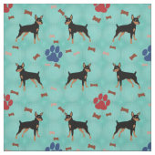 Cartoon Miniature Pinscher Stof (Swatch)