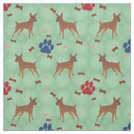 Cartoon Miniature Pinscher Stof