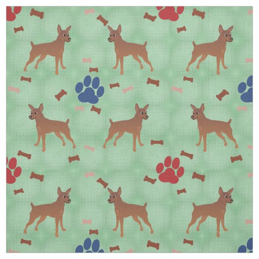 Cartoon Miniature Pinscher Stof (Swatch)