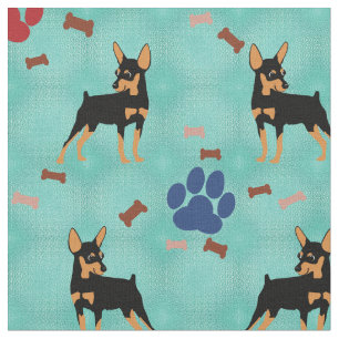Cartoon Miniature Pinscher Stof