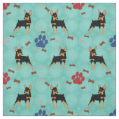 Cartoon Miniature Pinscher Stof (Swatch)