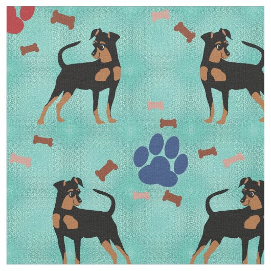 Cartoon Miniature Pinscher Stof (Close Up)