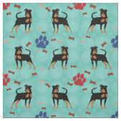 Cartoon Miniature Pinscher Stof (Swatch)