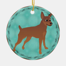 Cartoon Miniatuur Pinscher Red Gedokt