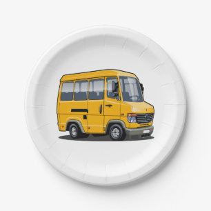 Cartoon-minibus Papieren Bordje