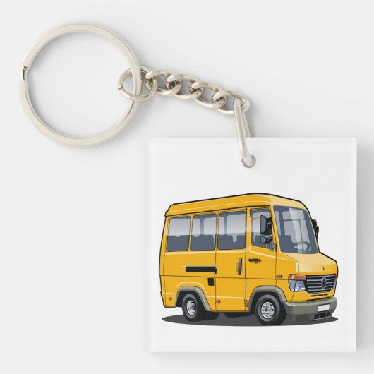 Cartoon-minibus Sleutelhanger (voorkant)