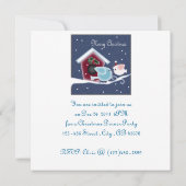 Cartoon minletoe Tortelduifjes Ons eerste kerstfee Kaart (Achterkant)