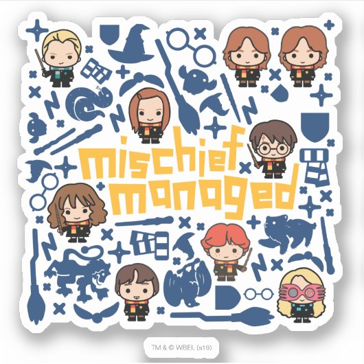 Cartoon "MISCHIEF MANAGED™" Sticker (Voorkant)