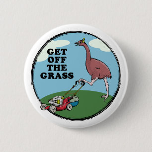 Cartoon Moa uitgestorven NZ vogel Ronde Button 5,7 Cm