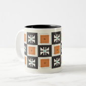 Cartoon Mod Amish Quilt - Monarch Tweekleurige Koffiemok (Voorkant links)