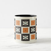 Cartoon Mod Amish Quilt - Monarch Tweekleurige Koffiemok (Center)