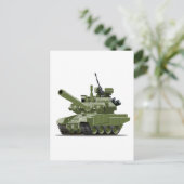 Cartoon moderne gepantserde tank briefkaart (Staand voorkant)