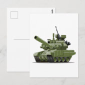Cartoon moderne gepantserde tank briefkaart (Voorkant / Achterkant)