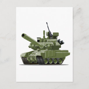 Cartoon moderne gepantserde tank briefkaart