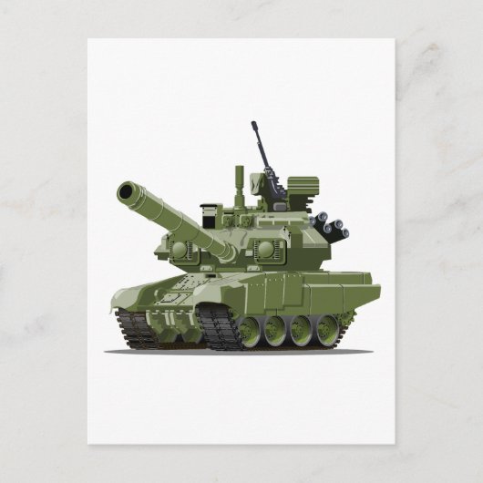 Cartoon moderne gepantserde tank briefkaart (Voorkant)