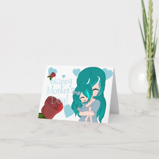 Cartoon Moeder & Dochter Kaart (Voorkant)