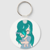 Cartoon moeder & dochter Sleutelhanger (Voorkant)