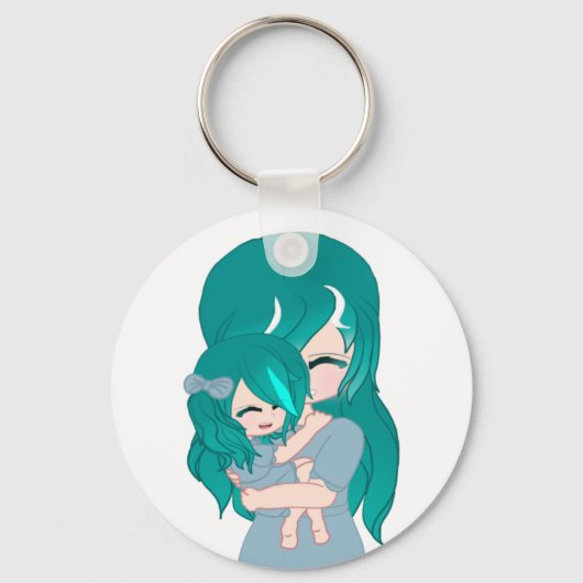 Cartoon moeder & dochter Sleutelhanger (Voorkant)