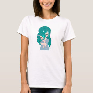 Cartoon moeder & dochter T-shirt