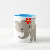 Cartoon Moeder Elephant en Calf Mok (Midden)