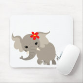 Cartoon Moeder Elephant en Calf Mousepad Muismat (Met muis)