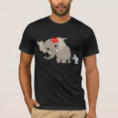Cartoon Moeder Elephant en Calf T-shirt (Voorkant)