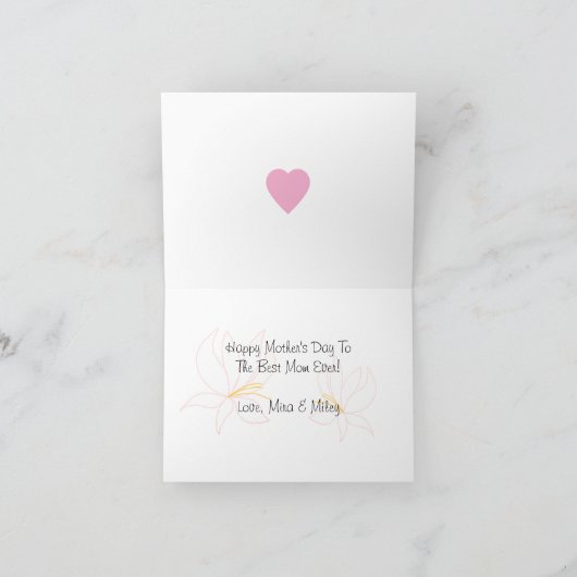 Cartoon moeder met haar tweeling Kaart (Binnen)