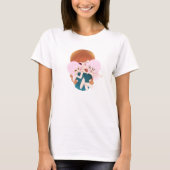 Cartoon moeder met haar tweeling T-shirt (Voorkant)
