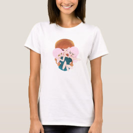Cartoon moeder met haar tweeling T-shirt