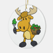 Cartoon moerassalade | Achterkleur kiezen Keramisch Ornament (Links)