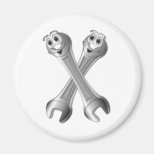 Cartoon Moersleutels Magneet (Voorkant)