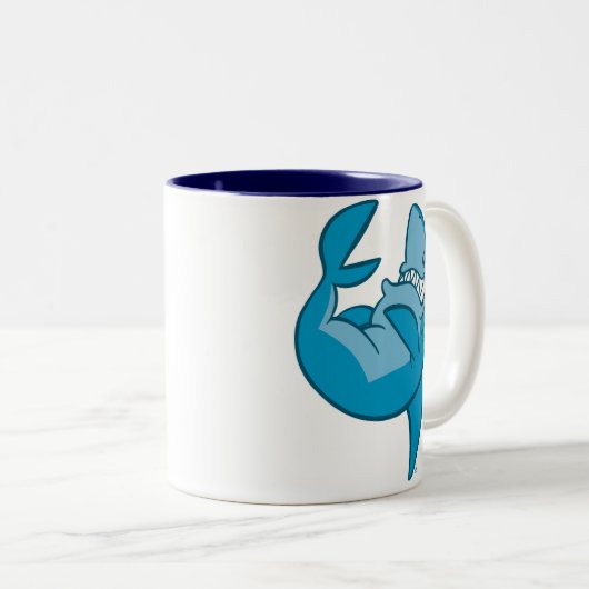 Cartoon Mok om haaien te lachen (Voorkant rechts)