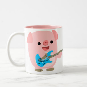 Cartoon-Mok van Cute Rockin Tweekleurige Koffiemok