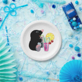 cartoon mol die cocktail drink papieren bordje (Feest)