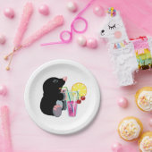 cartoon mol die cocktail drink papieren bordje (Feest)