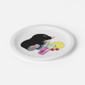 cartoon mol die cocktail drink papieren bordje (Gekanteld)