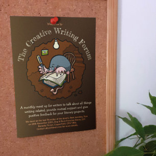 Cartoon molaar schrijver boekje in de rij kaart