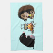 cartoon mole en egel theedoek (Verticaal)