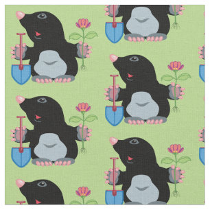 cartoon mole tuinier stof