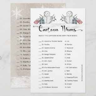 Cartoon Moms Snowman Baby shower