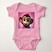 Cartoon Monkey Baby Bodysuit (Voorkant)