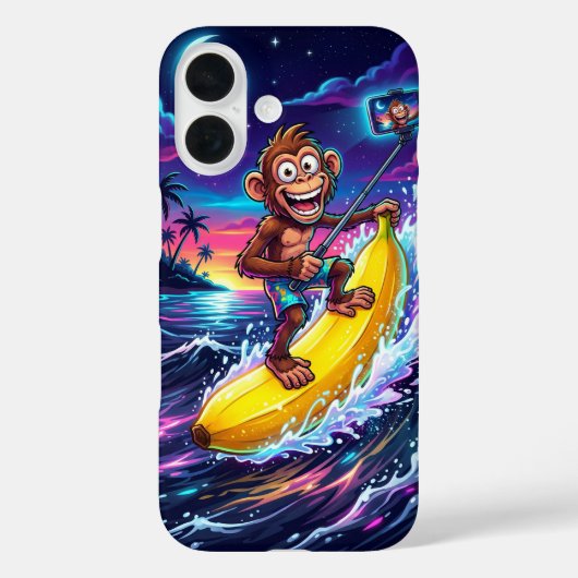 Cartoon Monkey Banana Fun Case (Achterkant)