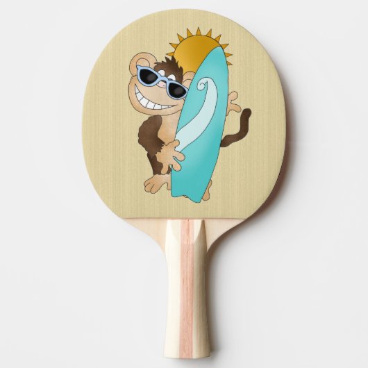 cartoon Monkey Beach Ping Pong Paddle Tafeltennisbatje (Voorkant)